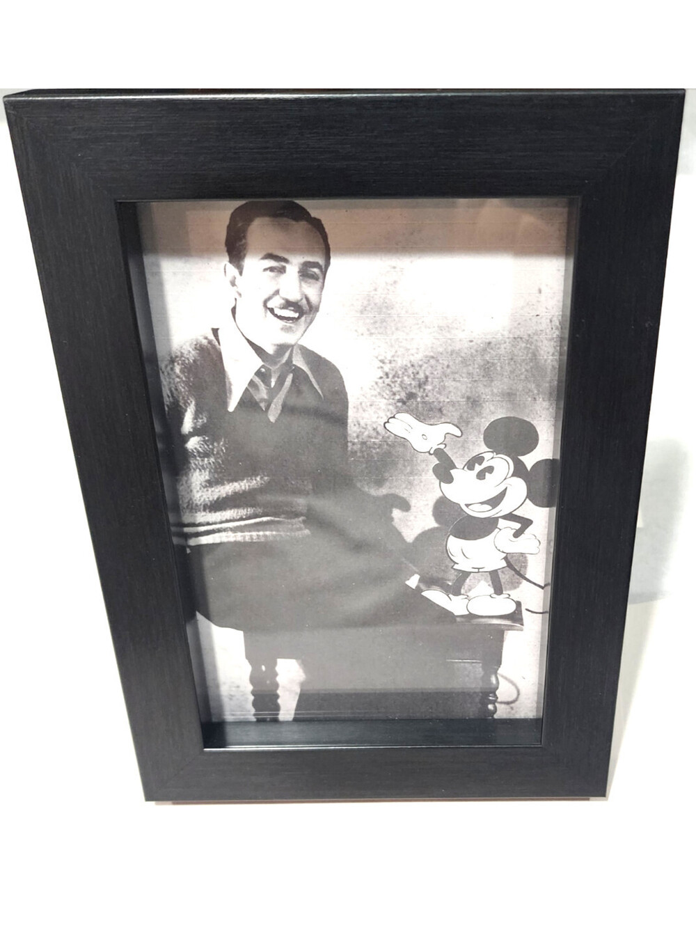 Walt Disney And Mickey Mouse Framed Black And White Photo Print 5x7 Umbra Frame
